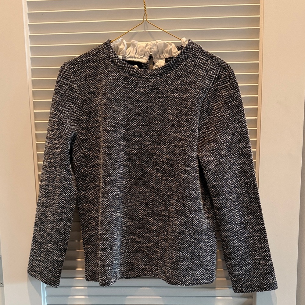 Ann Taylor Black and White Textured Top